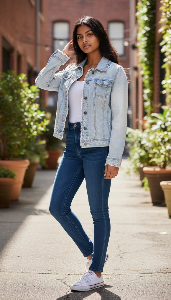 Light Denim Plus Linen & Crochet