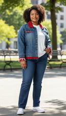 Red Plaid Plus Denim-2