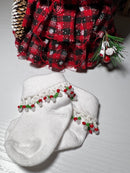 Beaded Baby Socks - Christmas-2