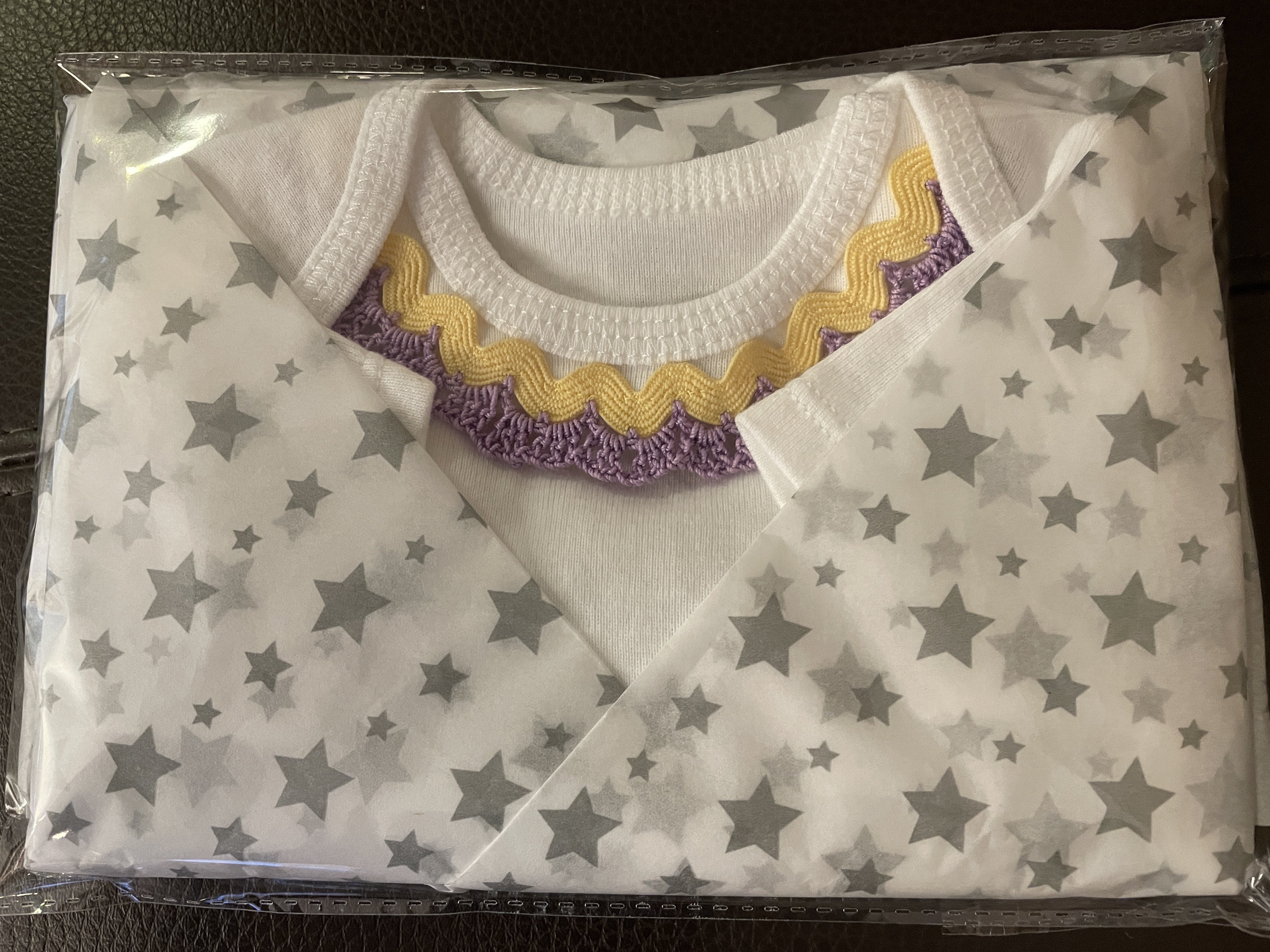 Buy yellow-w-lavender-short-sleeve Onesies