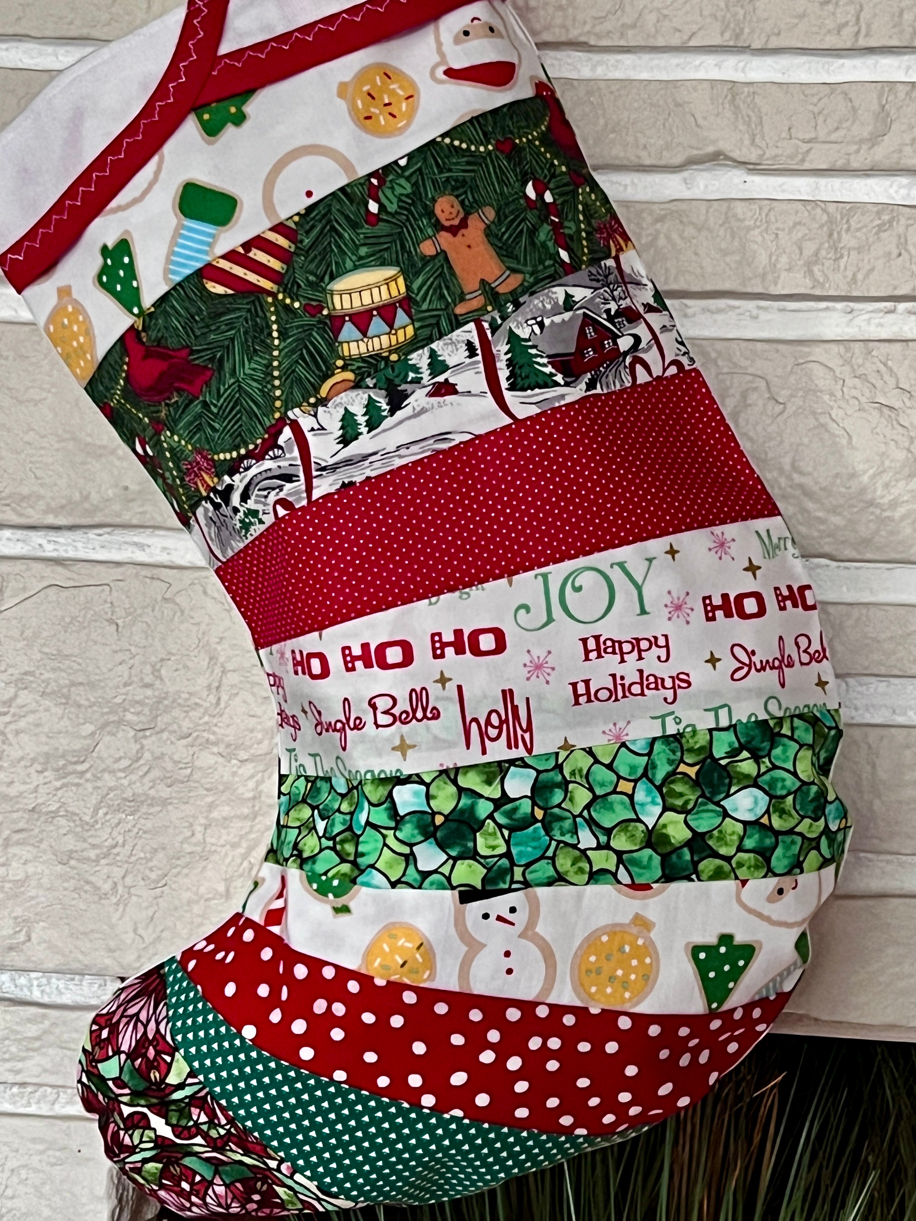 Buy christmas-quilt-stripes Christmas Stocking