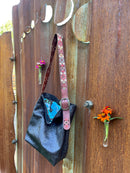 Purse - Chocolate Brown w/retro stitched Leather Strap-2