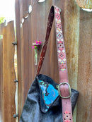 Purse - Chocolate Brown w/retro stitched Leather Strap-4