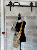 Purse - Grey/Blue Paisley with Beaded Strap-4