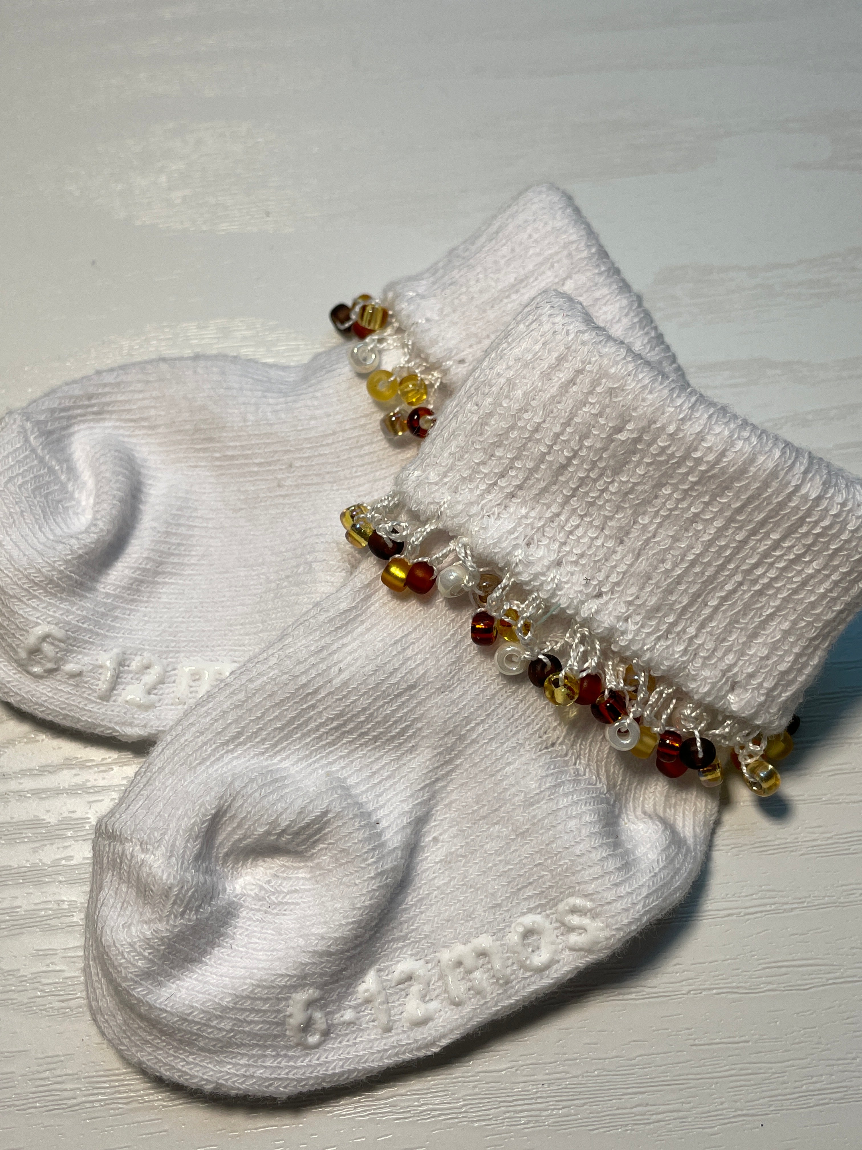 Beaded Baby Socks