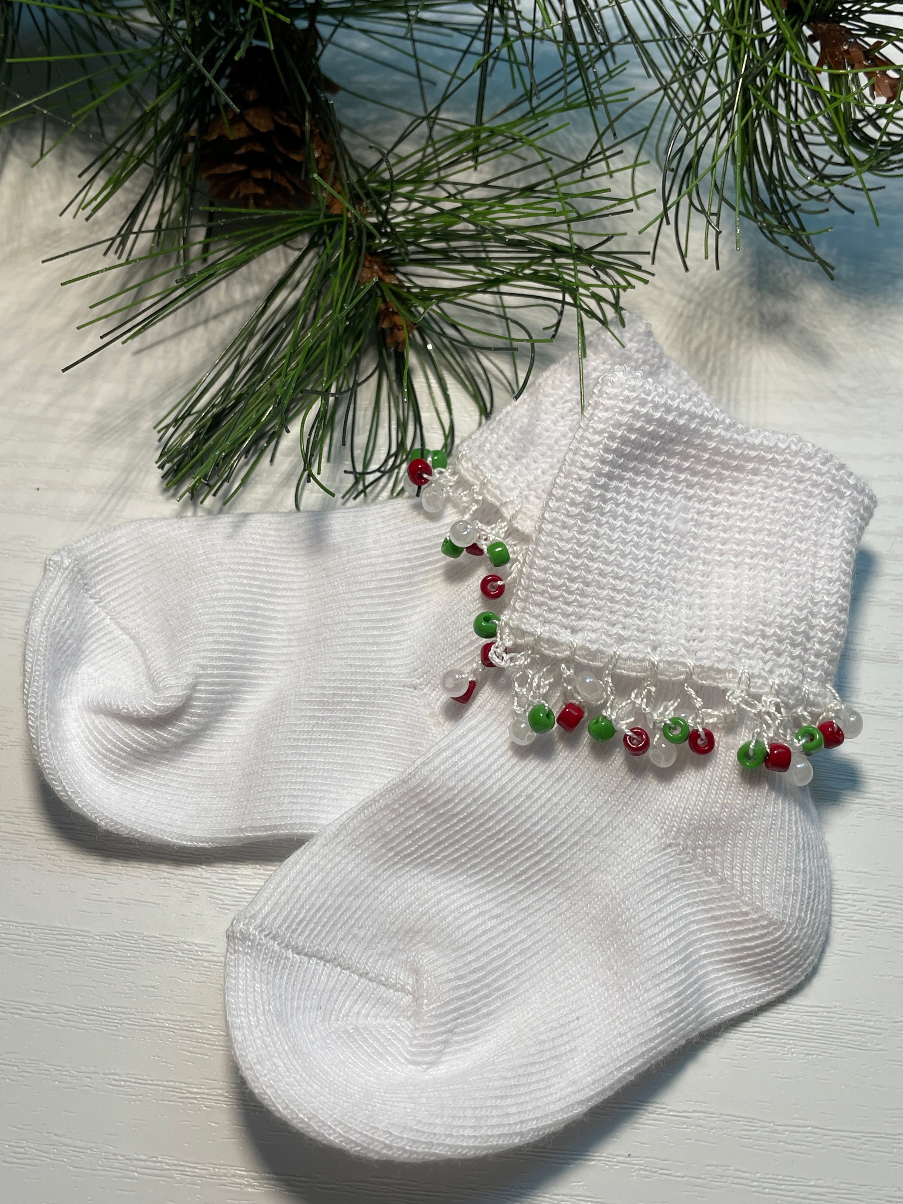 Beaded Baby Socks