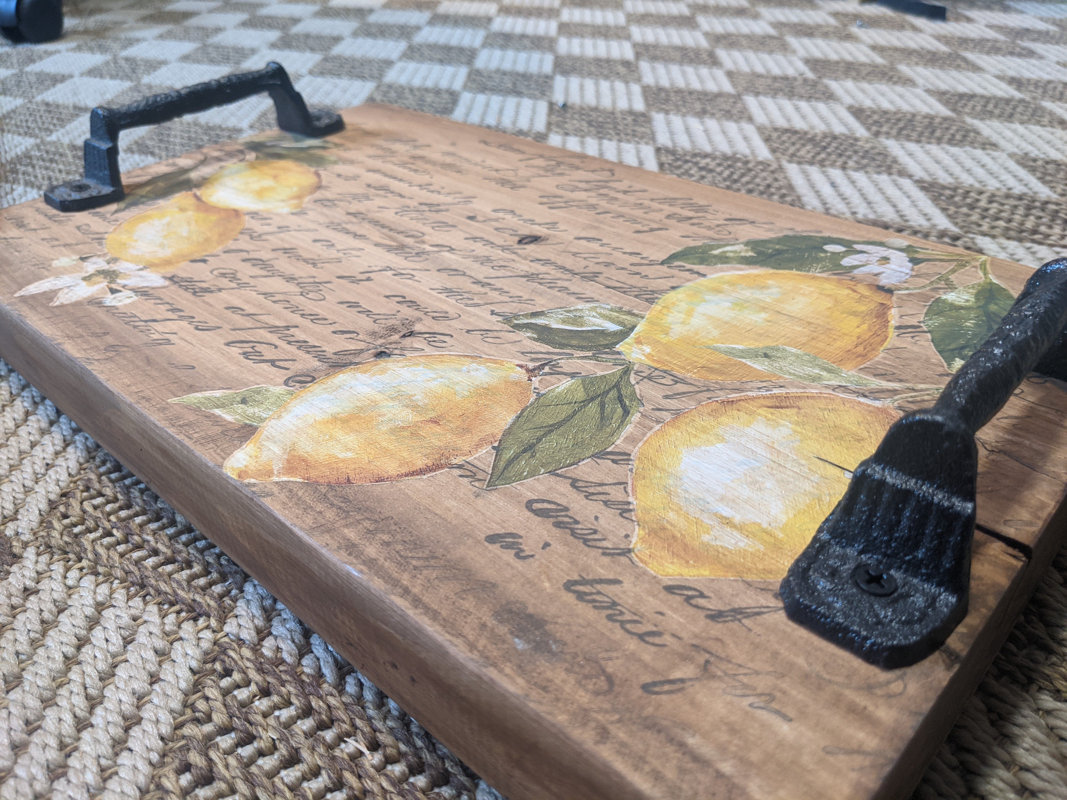 Lemon Script Wooden Tray - 0